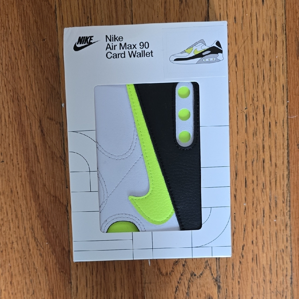 Nike Air Max 90 Card Wallet in Black, White, and Neon Yellow